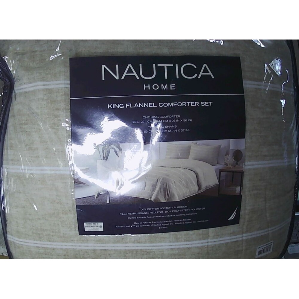 Nautica Home King Flannel Comforter Set NEW Guard Coast